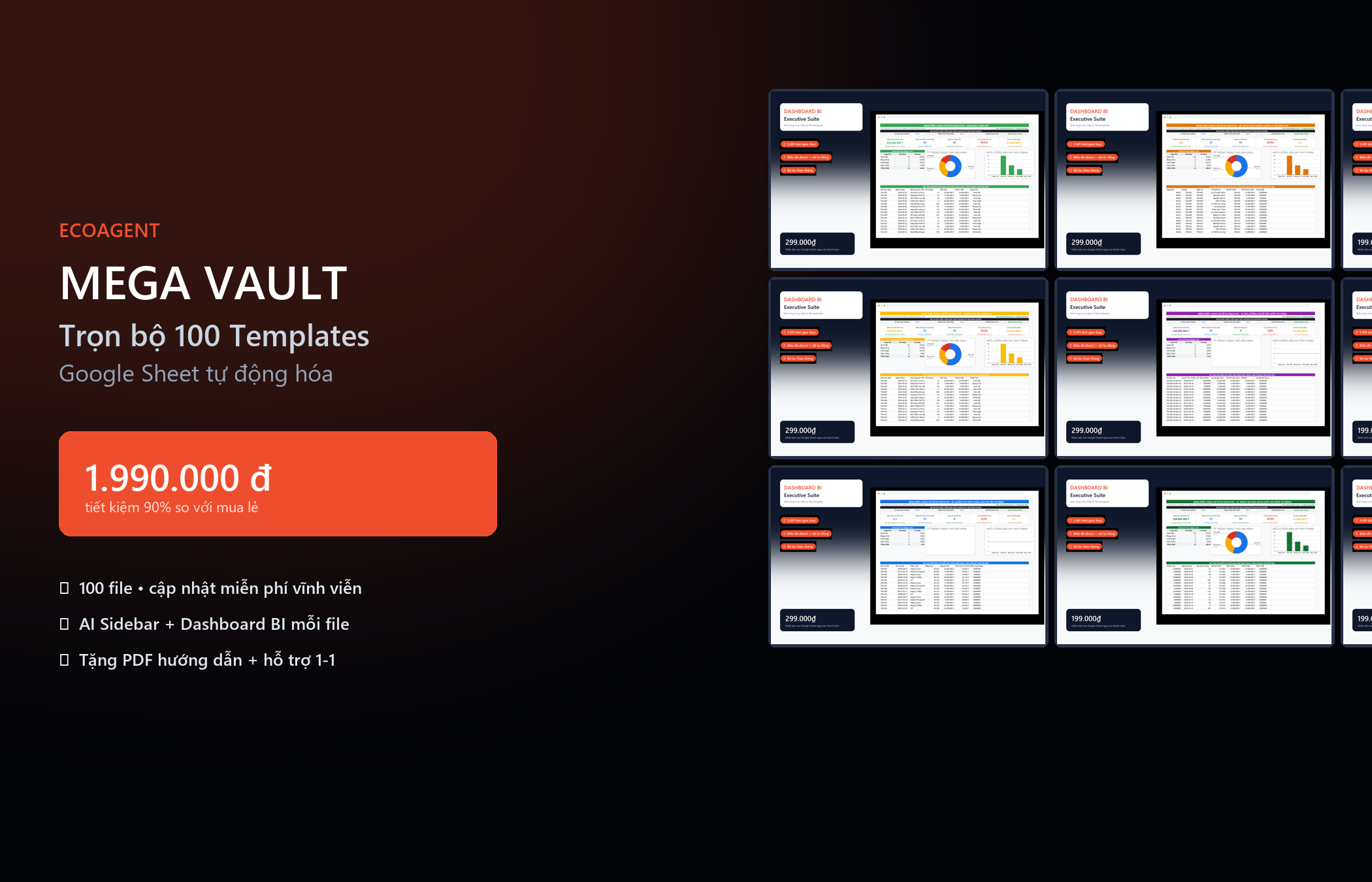 Combo Trọn Bộ 100 Template Google Sheet Mega Vault — Tự Động Hóa Doanh Nghiệp 2026