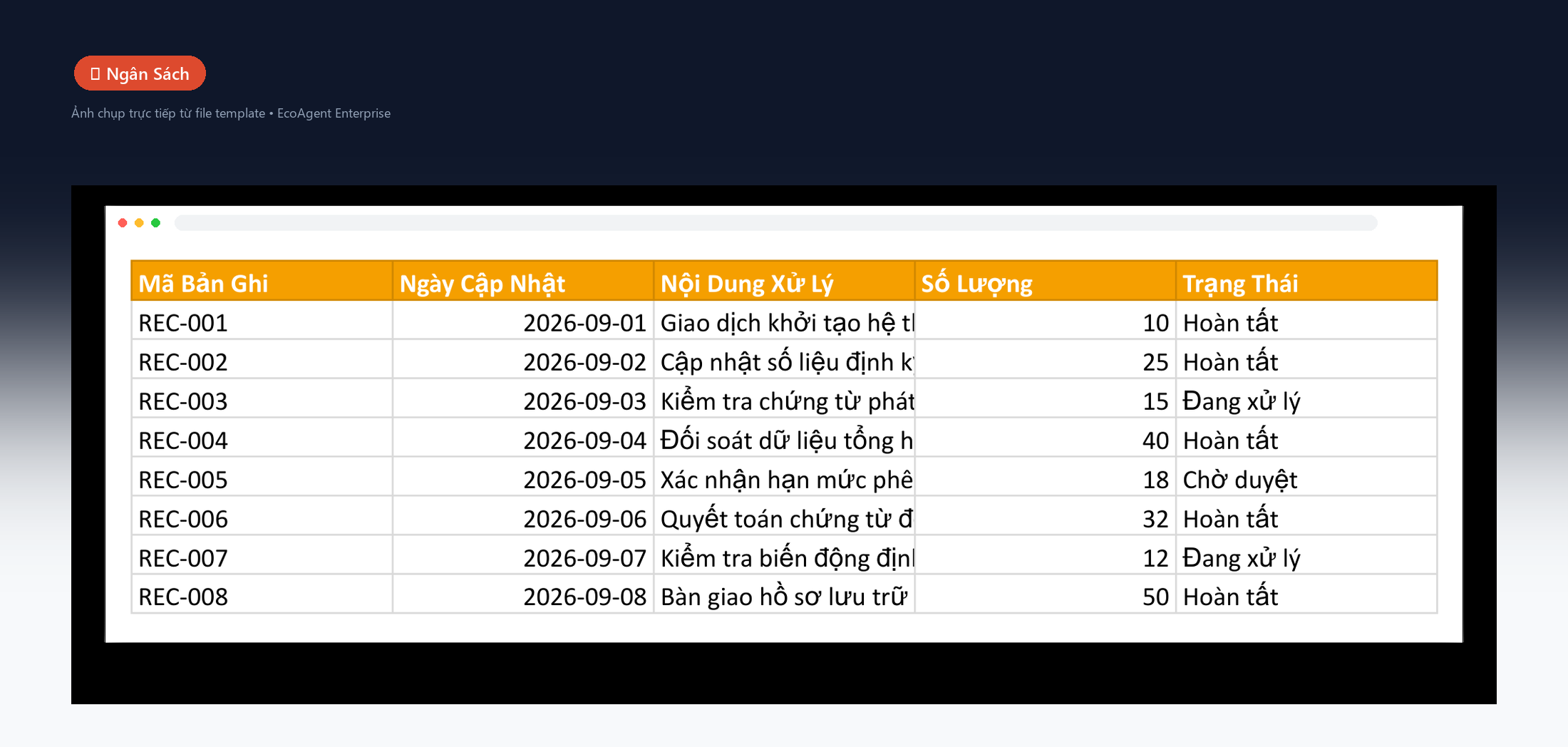 💰 Ngân Sách — Phân bổ ngân sách theo kênh: Google Ads / Facebook / TikTok / SEO / Email. Tổng hợp đã chi, còn lại, tỷ lệ sử dụng — cảnh báo khi vượt 80%.