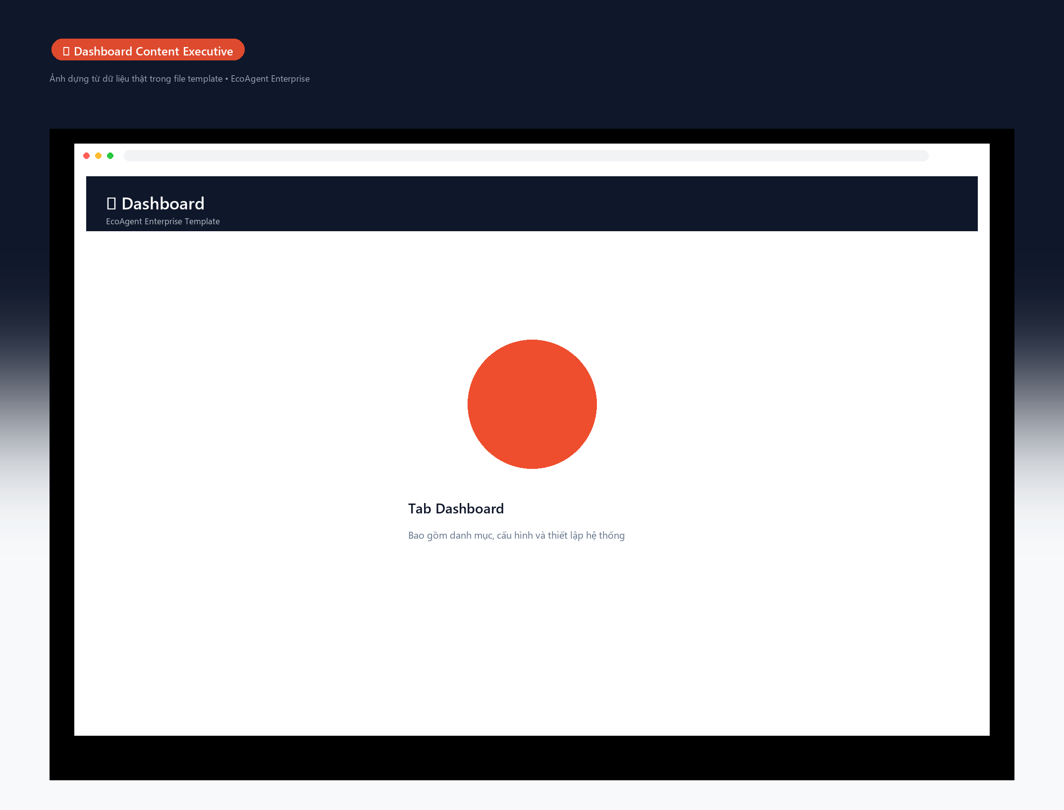 📊 Dashboard Content Executive — Tổng quan: 5 KPI (tổng bài đăng, tổng reach, engagement, leads, tỷ lệ chuyển đổi), biểu đồ donut theo kênh, cột reach theo tuần, bảng top content real-time.