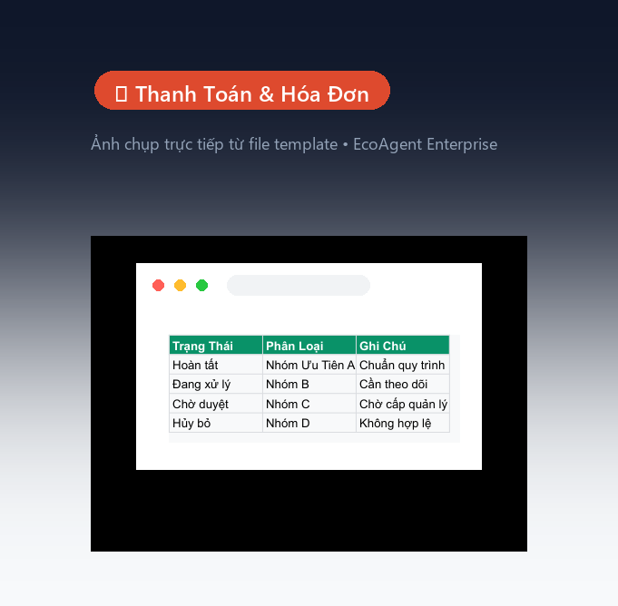 💳 Thanh Toán & Hóa Đơn — Hóa đơn theo đơn: tổng tiền, VAT, tip, phí phục vụ, phương thức (tiền mặt / thẻ / QR), thu ngân. Xuất PDF gửi khách.