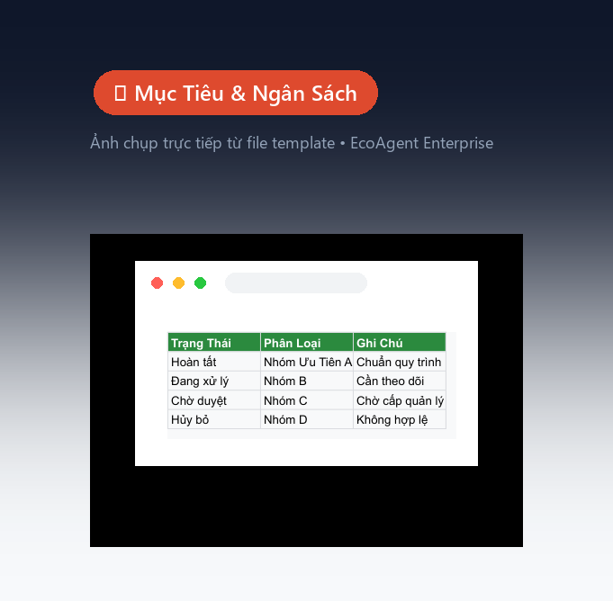 🎯 Mục Tiêu & Ngân Sách — Đặt mục tiêu theo tháng/quý/năm: tiết kiệm, thói quen, lợi nhuận, calo, số sách. Đối chiếu thực tế vs mục tiêu tự động.