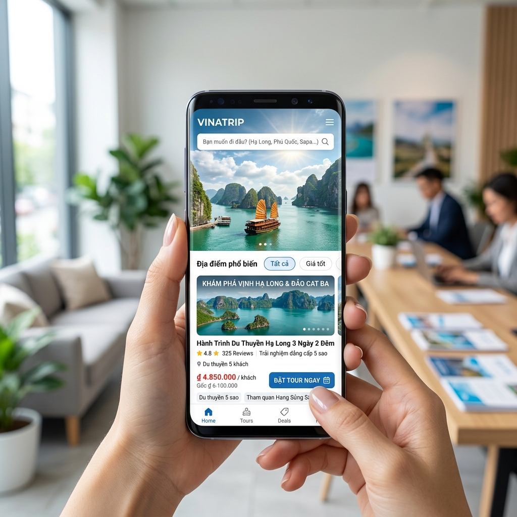 Thiết Kế Website Khách Sạn Chuyên Nghiệp, Chuẩn SEO - Giao diện di động (Mobile Mockup)