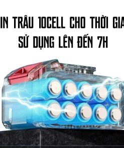Alternative view of Quạt để bàn tích điện 10 cell 48V Metal model có xoay, 2 chế độ gió, quạt tích điện pin rời siêu trâu