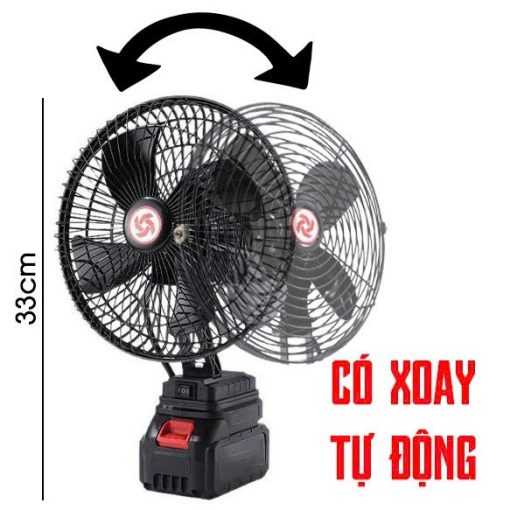 Quạt để bàn tích điện 10 cell 48V Metal model có xoay, 2 chế độ gió, quạt tích điện pin rời siêu trâu