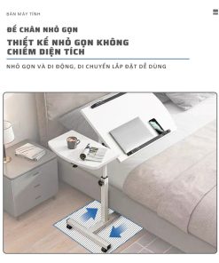 Alternative view of Bàn Học Tăng Chỉnh Chiều Cao Nâng Hạ Mặt Nghiêng, Bàn Làm Việc Có Bánh Xe Di Chuyển Tiện Lợi