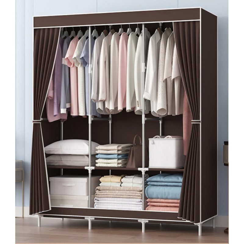 Tủ Quần Áo 3 Ngăn - Tủ vải Để Quần Áo Khung Thép Chắc Chắn Vải CANVAS Không Xù Lông Có Rèm Che BụiI 18 images upload woo2F12124d41fe170ac6a4cbba3004ca9835