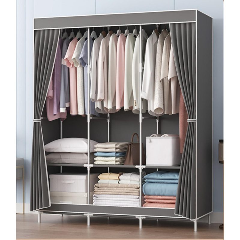 Tủ Quần Áo 3 Ngăn - Tủ vải Để Quần Áo Khung Thép Chắc Chắn Vải CANVAS Không Xù Lông Có Rèm Che BụiI 19 images upload woo2F3593391396ef3372cc6dfc3bee64353c