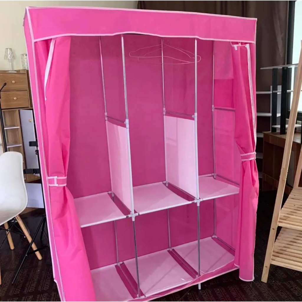 Tủ Quần Áo 3 Ngăn - Tủ vải Để Quần Áo Khung Thép Chắc Chắn Vải CANVAS Không Xù Lông Có Rèm Che BụiI 8 Tủ Quần Áo 3 Ngăn - Tủ vải Để Quần Áo Khung Thép Chắc Chắn Vải CANVAS Không Xù Lông Có Rèm Che BụiI - Ảnh 8