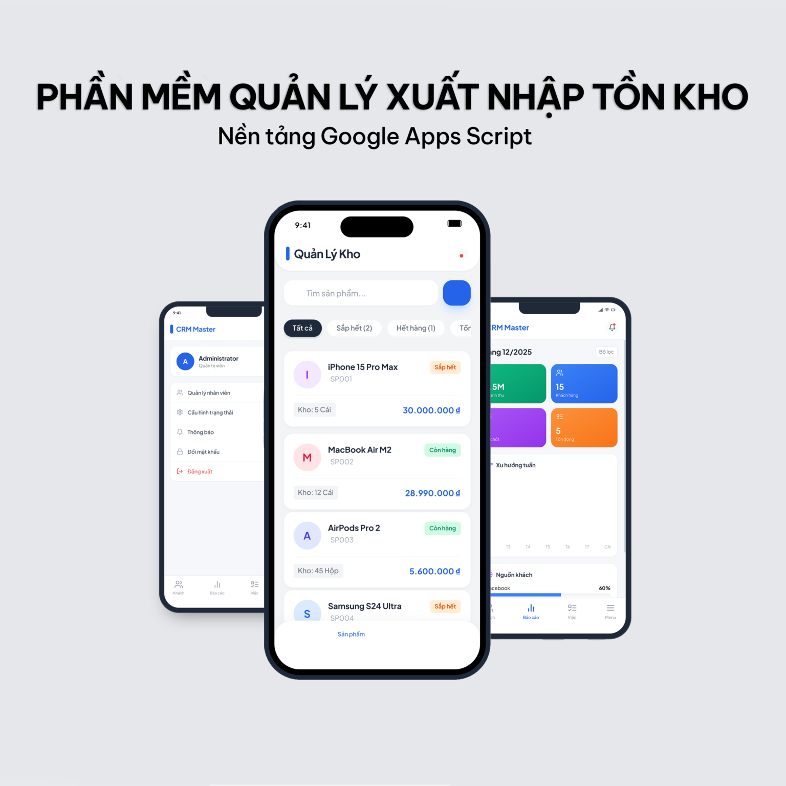 Bảng tính quản lý kho &#038; tính định mức nguyên liệu