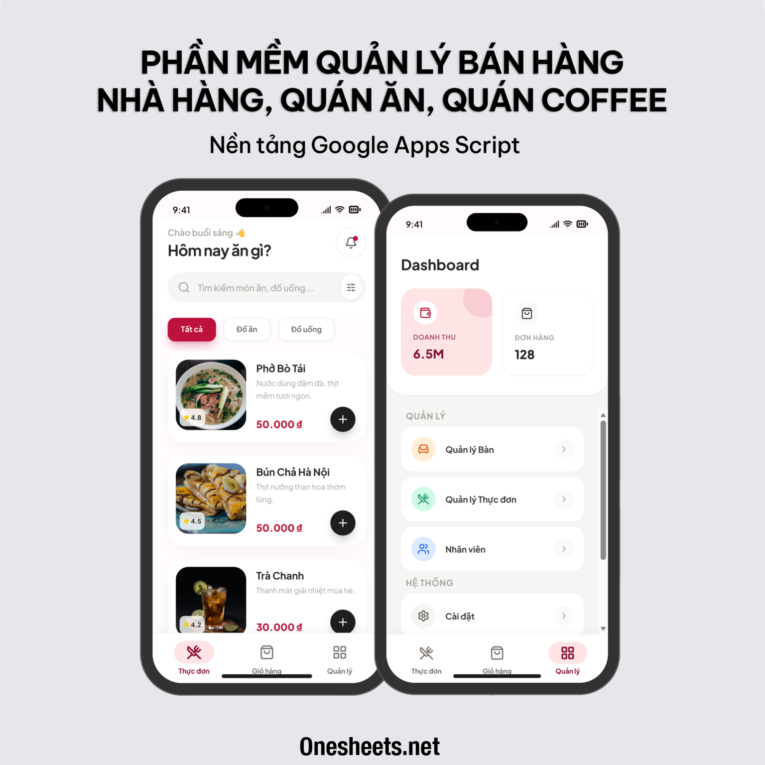 Phần mềm tính tiền &#038; quản lý quán ăn, cà phê