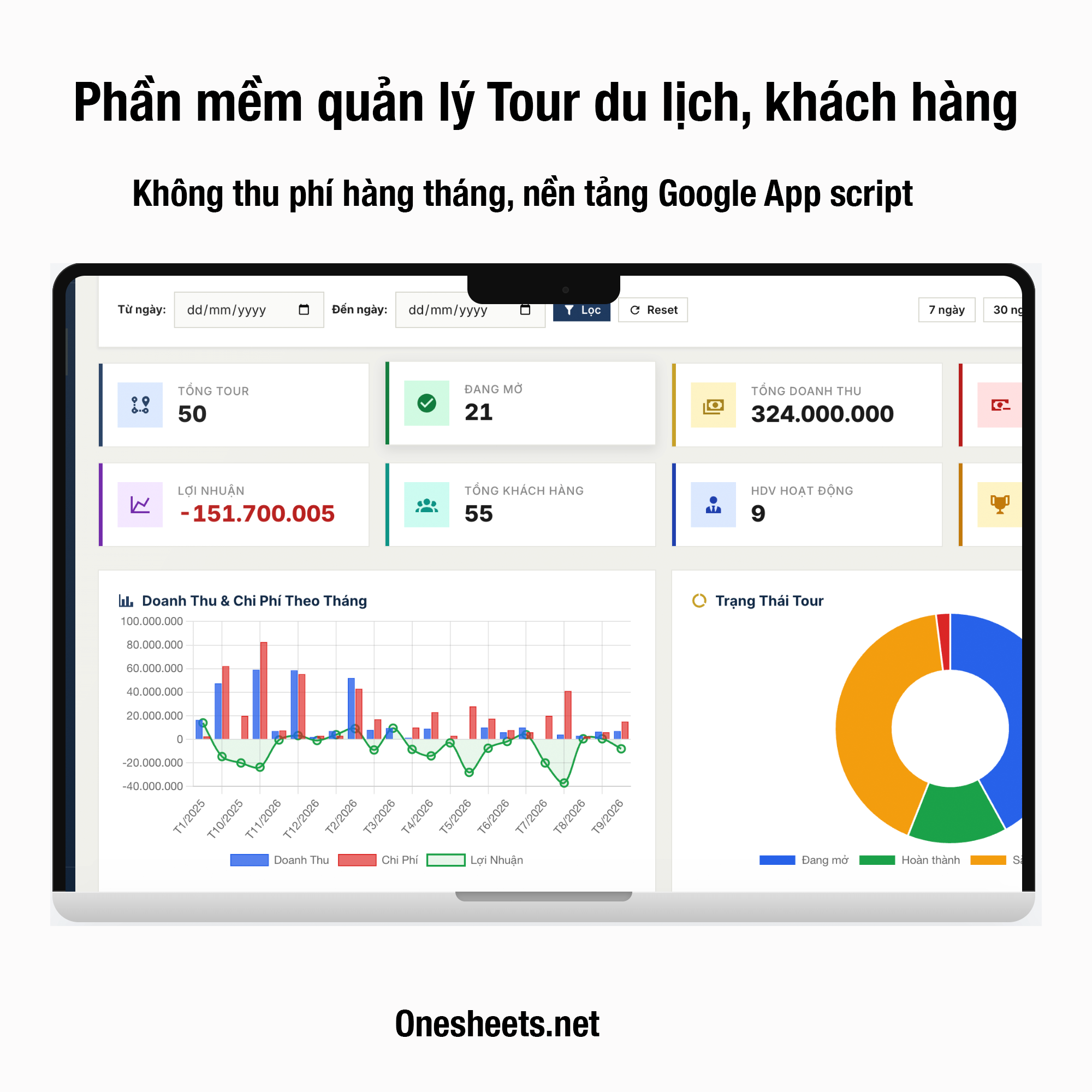 Phần mềm quản lý khách hàng &#038; lịch trình Tour du lịch