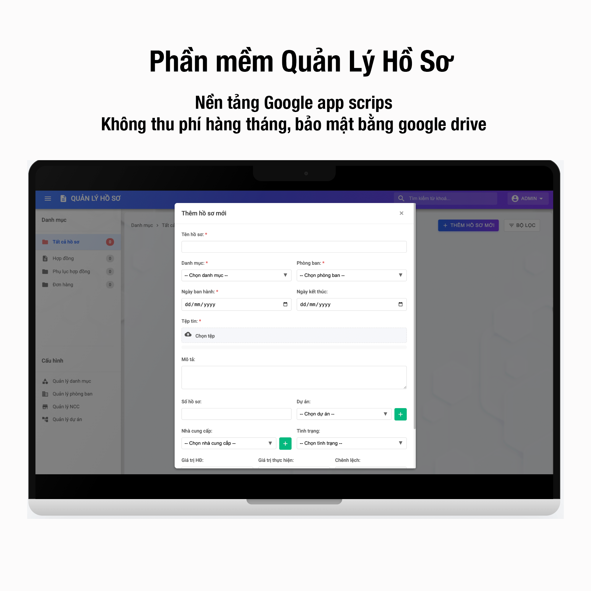 Hệ thống lưu trữ hồ sơ, hợp đồng doanh nghiệp