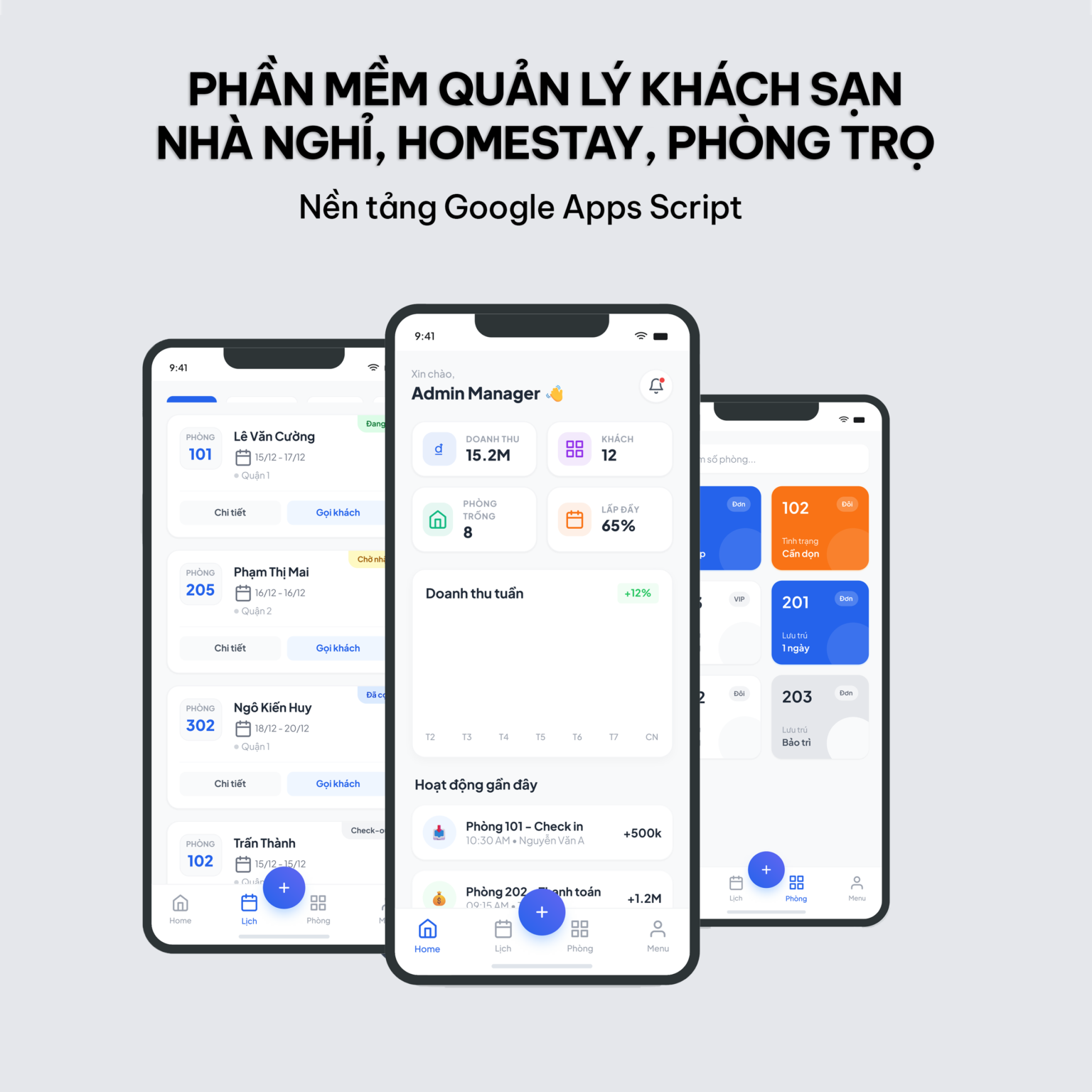Phần mềm quản lý phòng cho Homestay, khách sạn