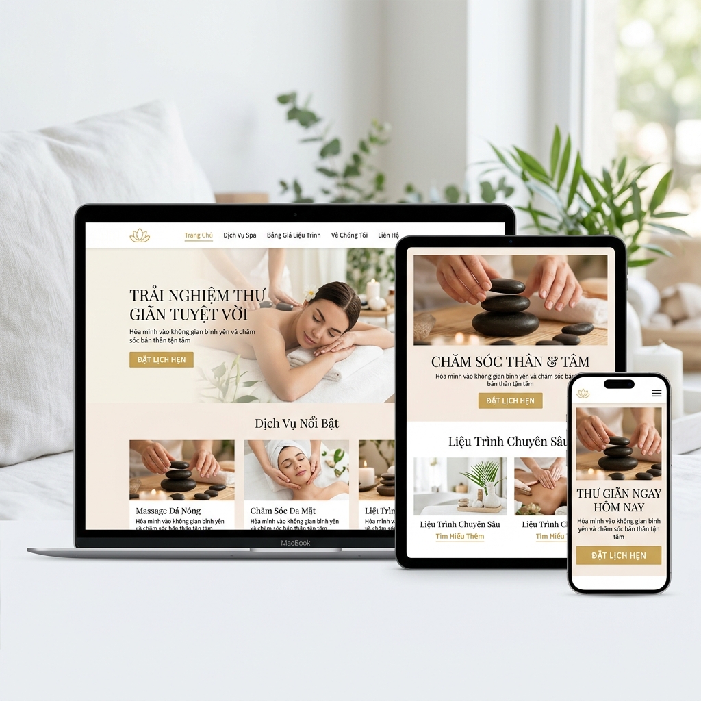 Giao diện thiết kế website Spa