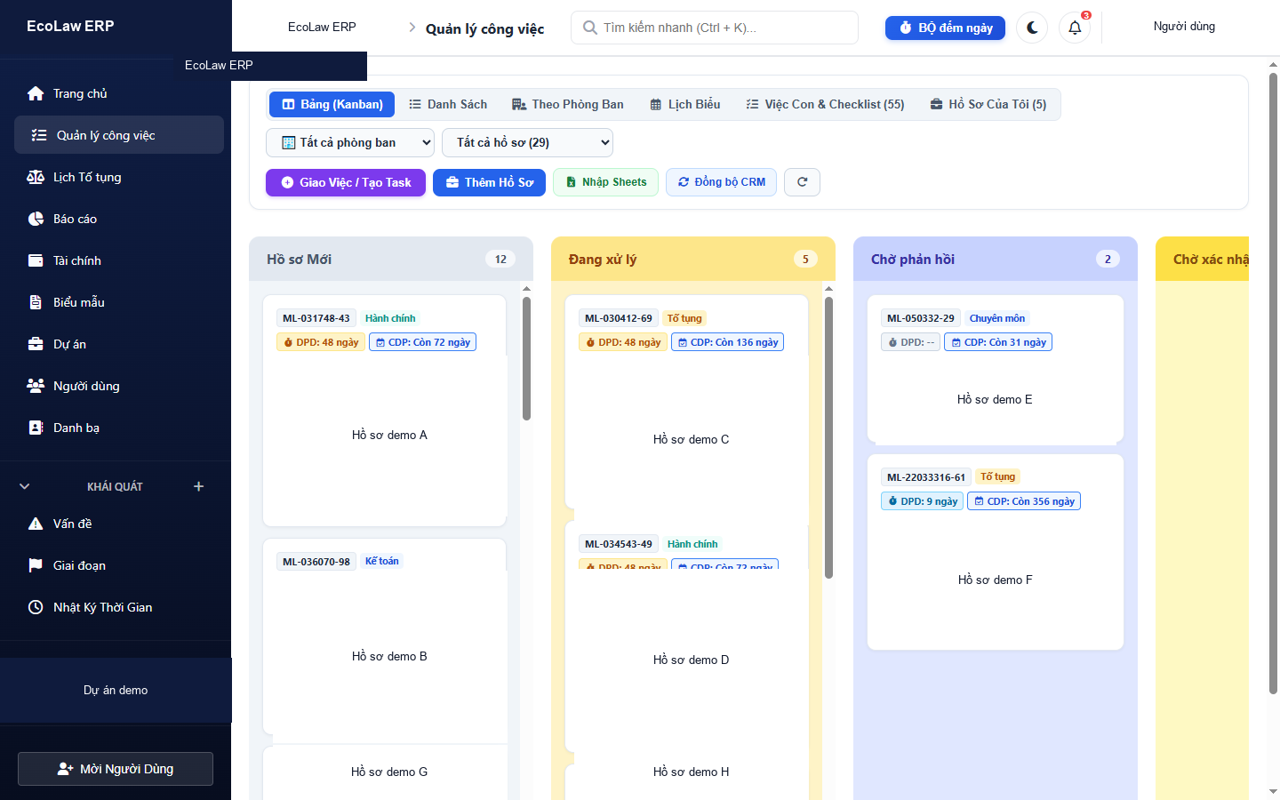 Bảng Kanban quản lý khách hàng