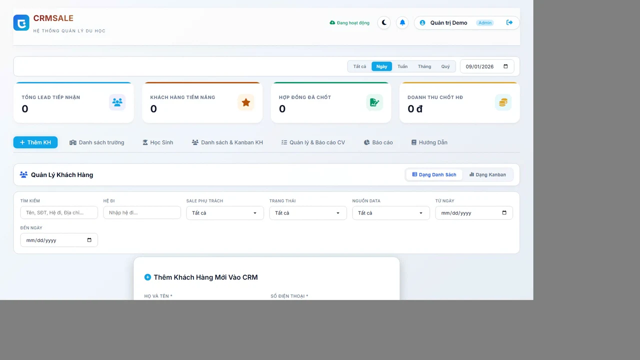 Dashboard CRMSALE