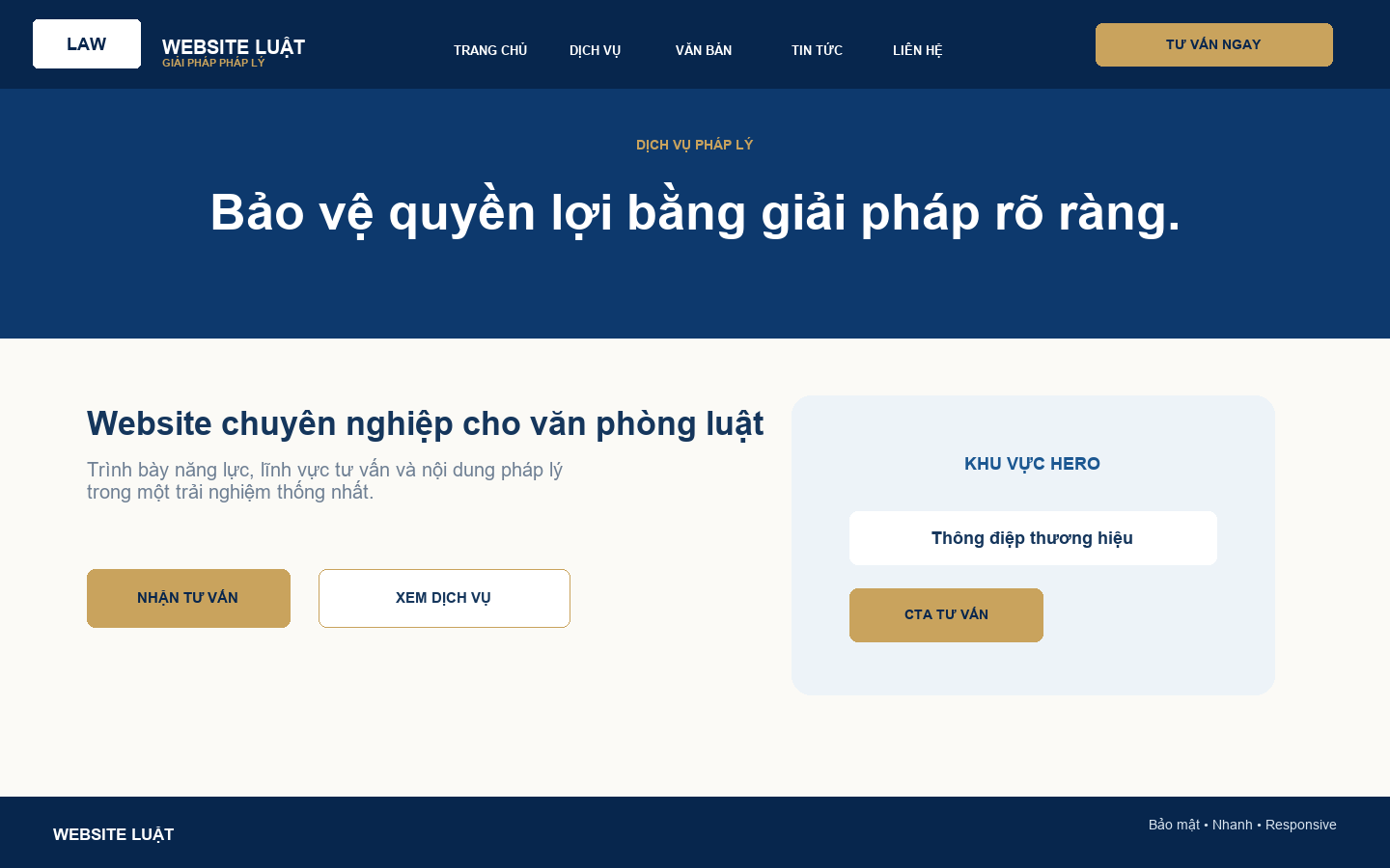 Dịch Vụ Thiết Kế Website Luật - React & SEO