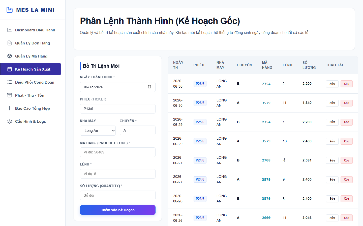 Phần Mềm Quản Lý Sản Xuất May Mặc MES - Hệ Thống Điều Hành Nhà Máy demo 2