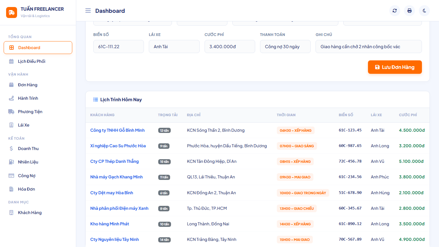 Phần Mềm Quản Lý Vận Tải Logistics - GAS Web App demo 3