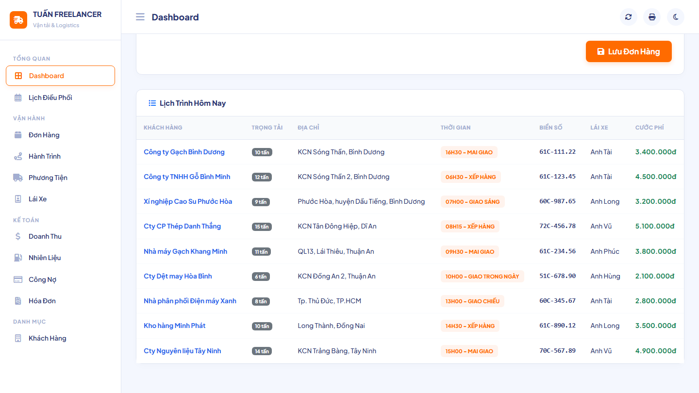 Phần Mềm Quản Lý Vận Tải Logistics - GAS Web App demo 4