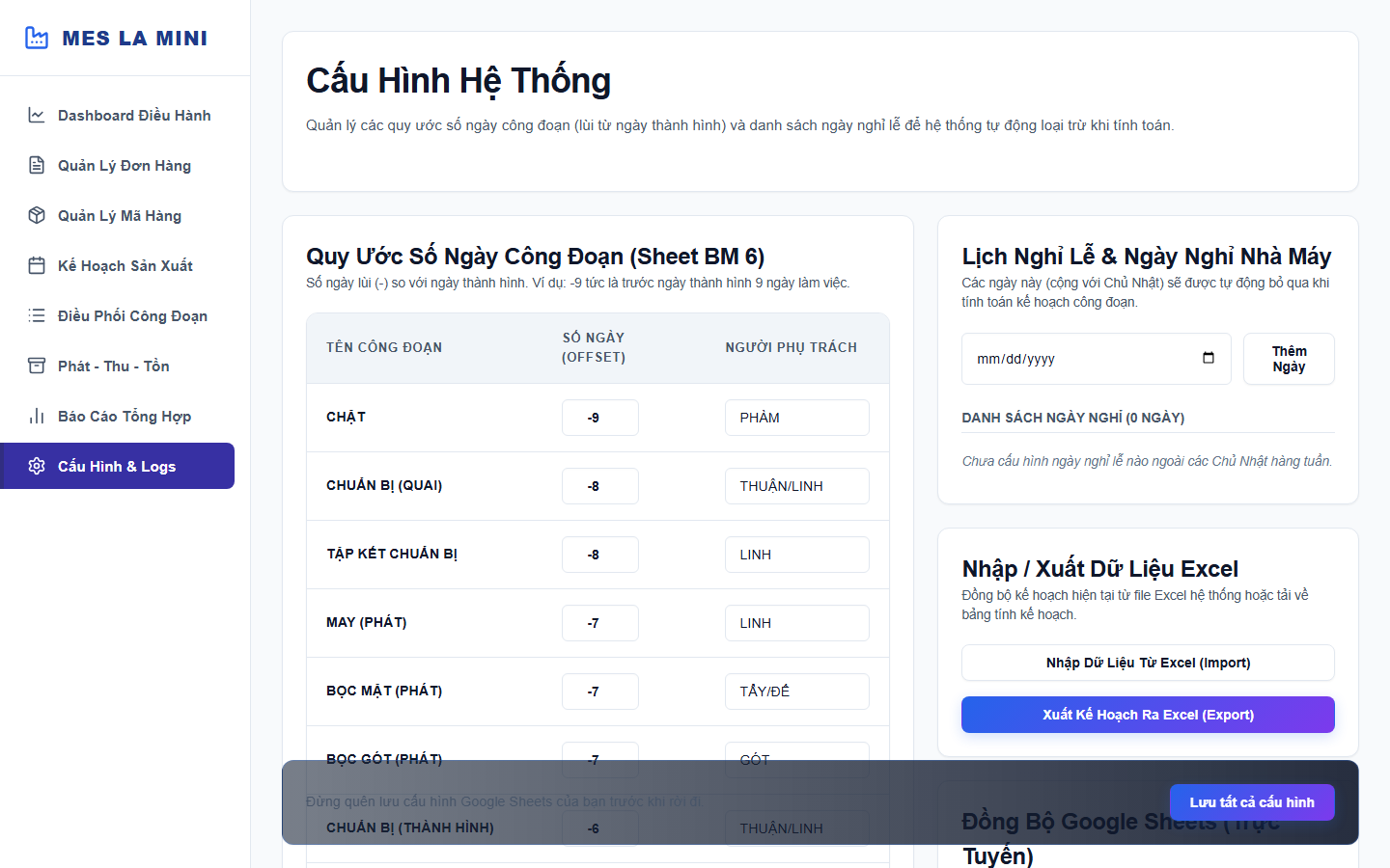 Phần Mềm Quản Lý Sản Xuất May Mặc MES - Hệ Thống Điều Hành Nhà Máy demo 4