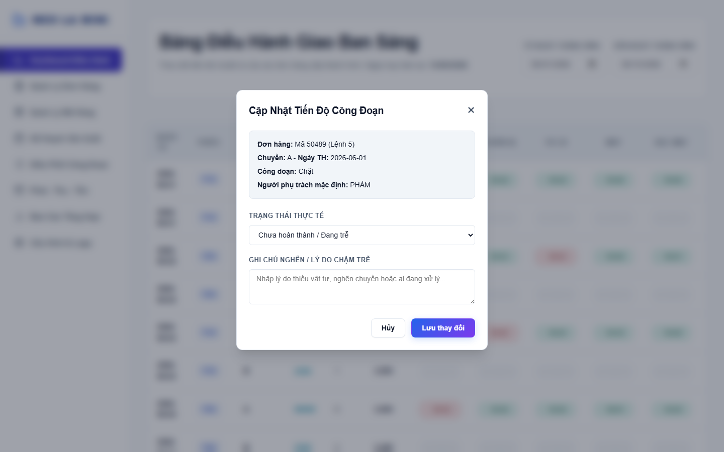 Phần Mềm Quản Lý Sản Xuất May Mặc MES - Hệ Thống Điều Hành Nhà Máy demo 5