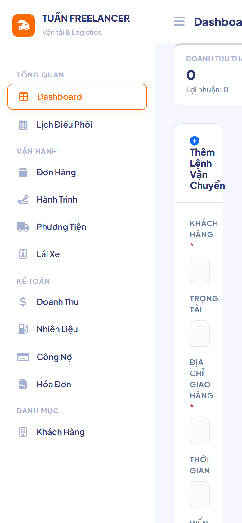 Phần Mềm Quản Lý Vận Tải Logistics - GAS Web App demo 7