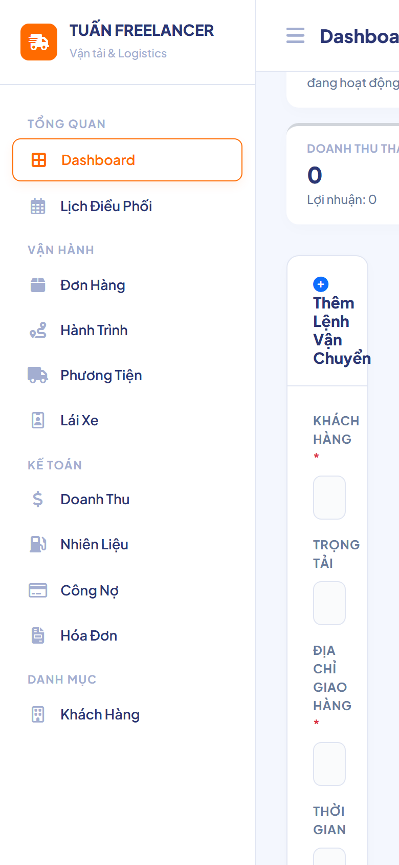 Phần Mềm Quản Lý Vận Tải Logistics - GAS Web App demo 9