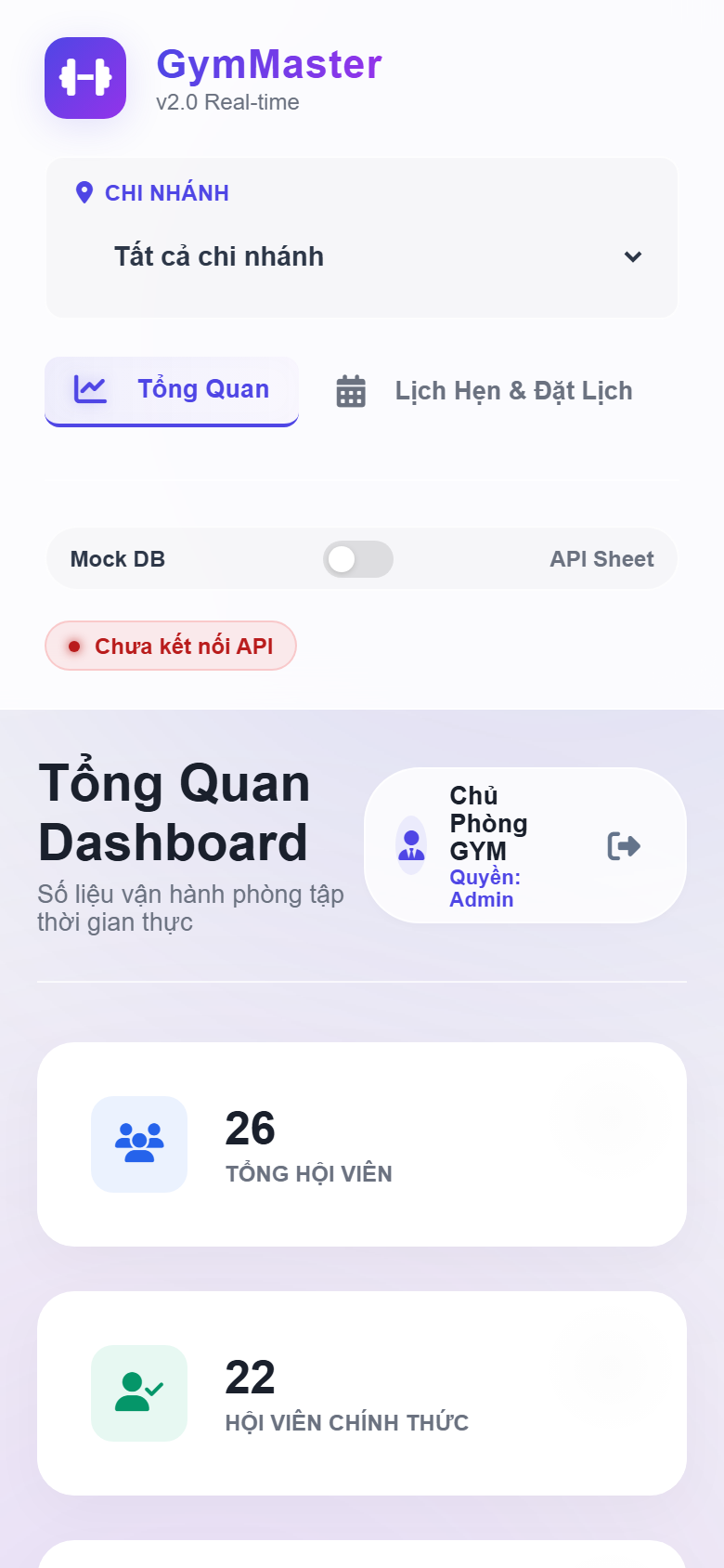 Web App GymMaster quản lý phòng tập demo 9