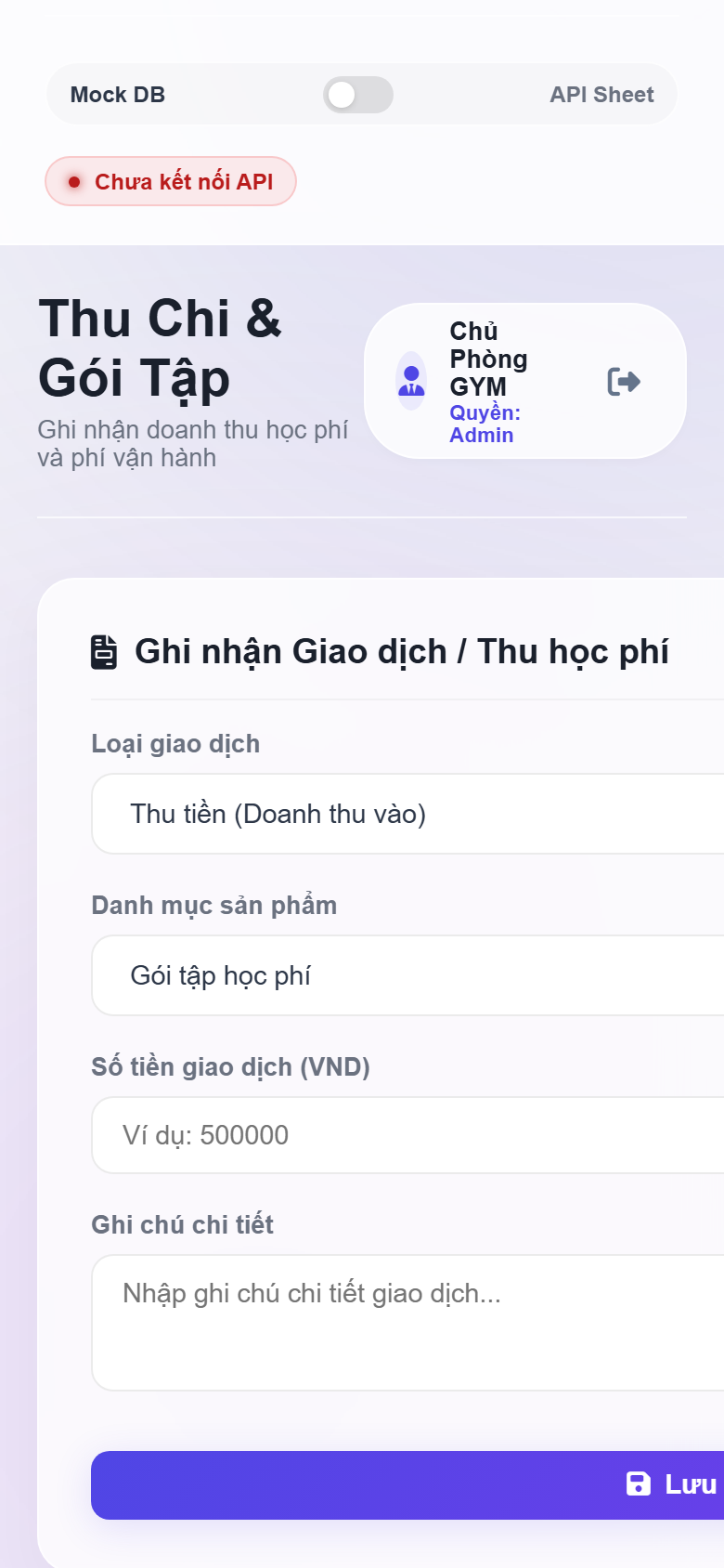 Web App GymMaster quản lý phòng tập demo 10