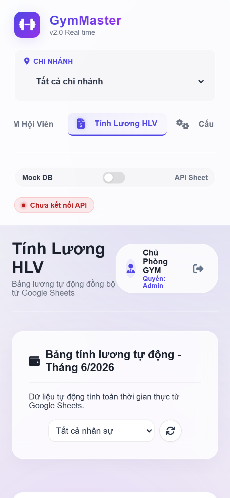 Web App GymMaster quản lý phòng tập demo 10